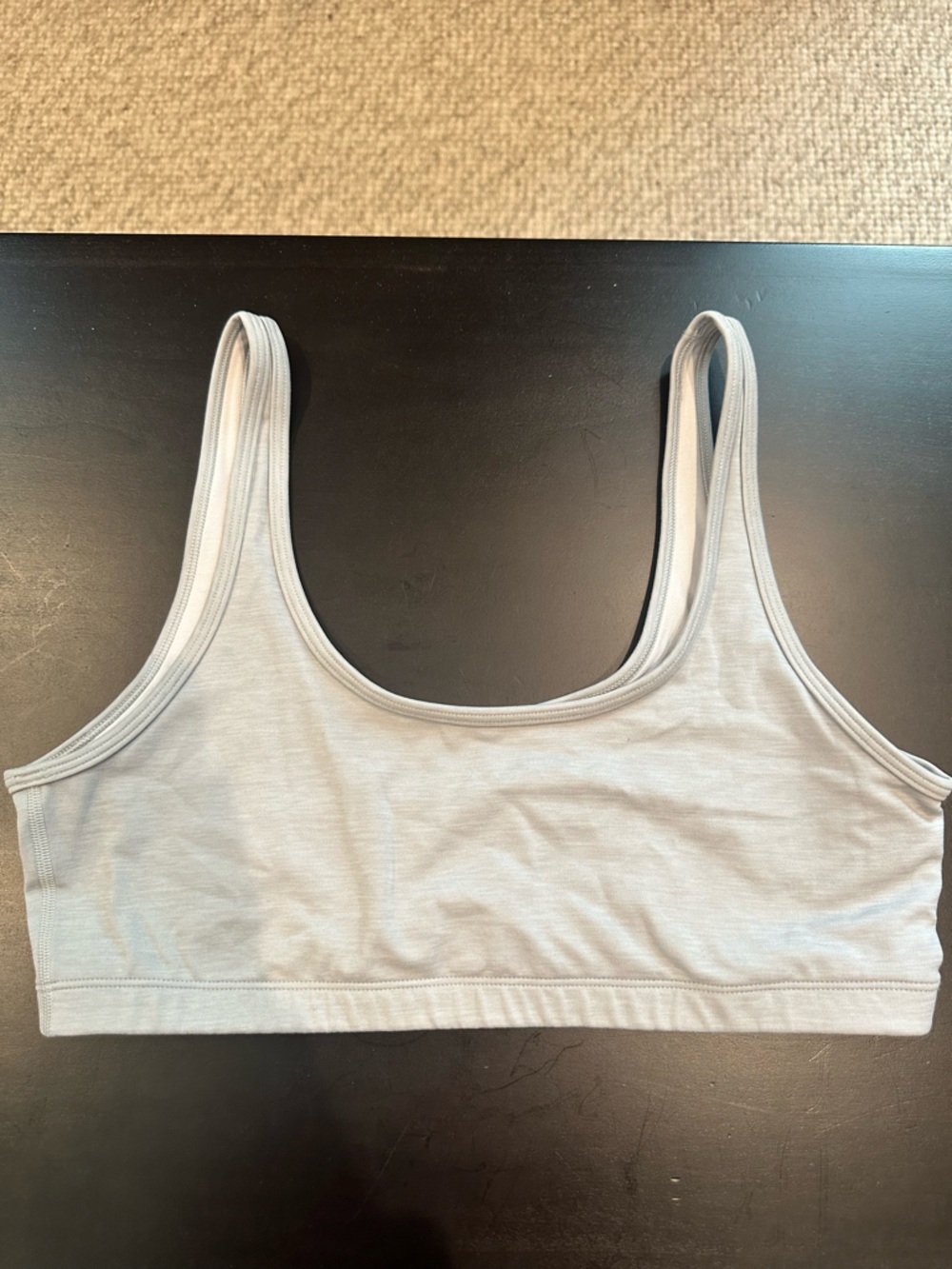 Aritzia light Gray Scoop Neck active bra